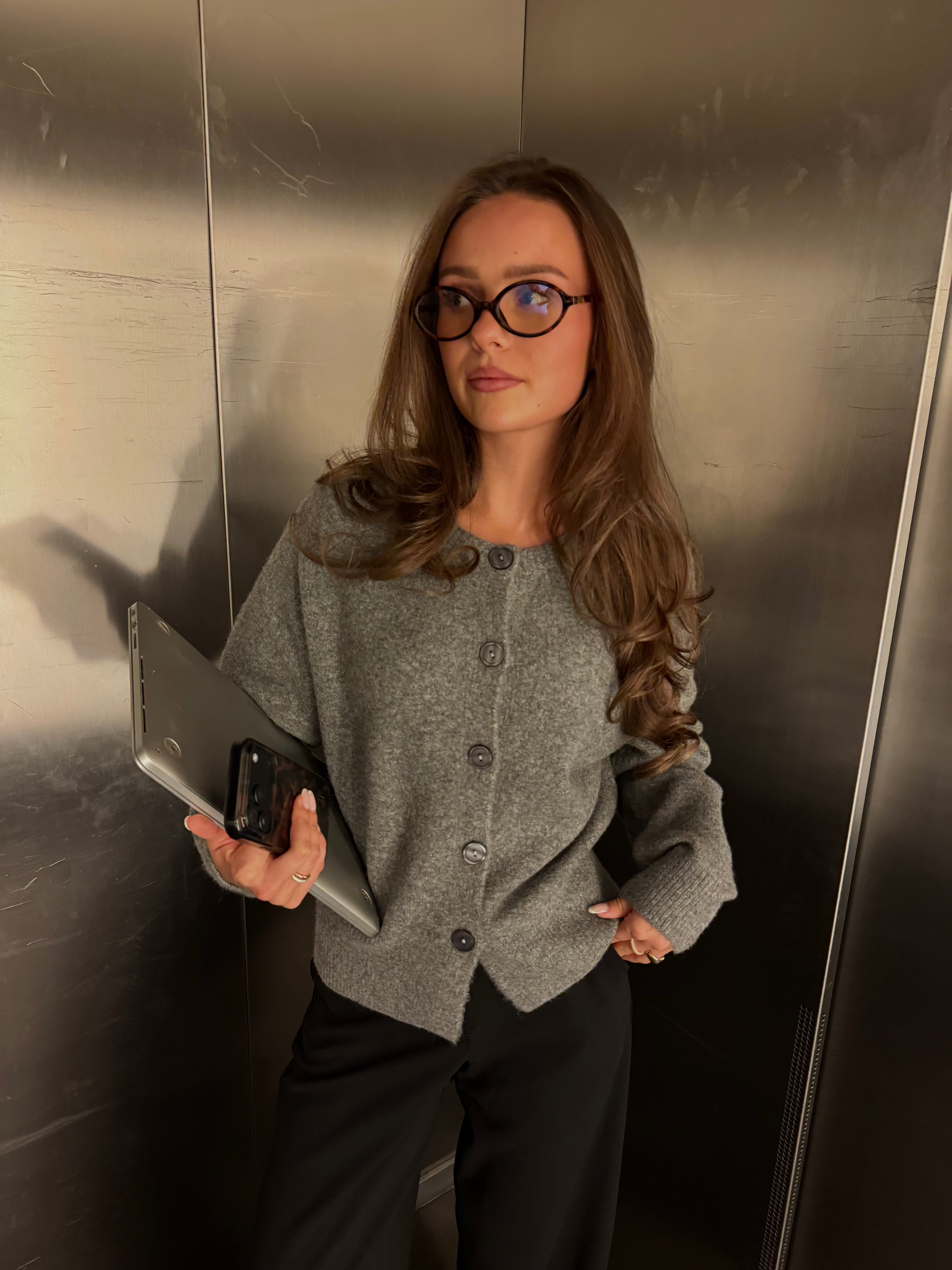 VMSIF Knitted Cardigan - Medium Grey Melange